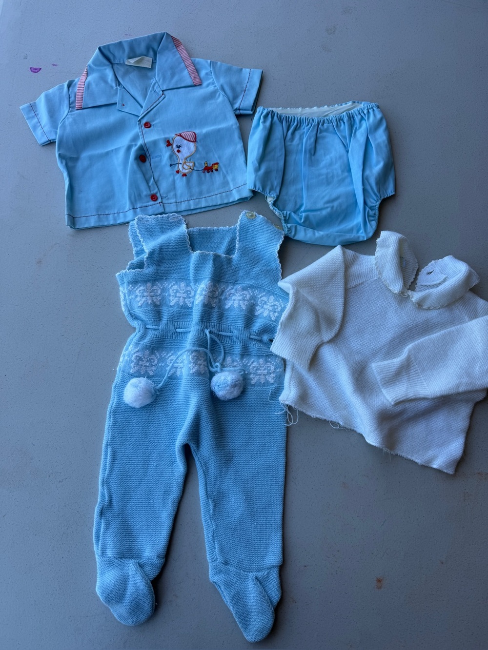 Vintage 1975 newborn outfit and one piece bundle
